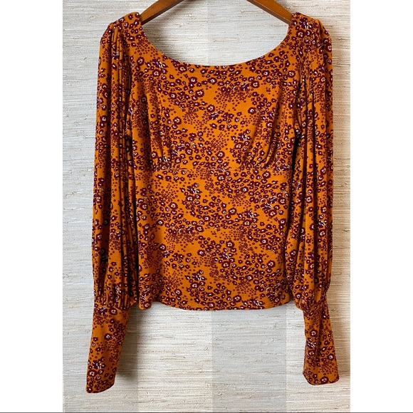 Free People Miss You Top Floral Balloon Sleeve - Picture 2 of 5